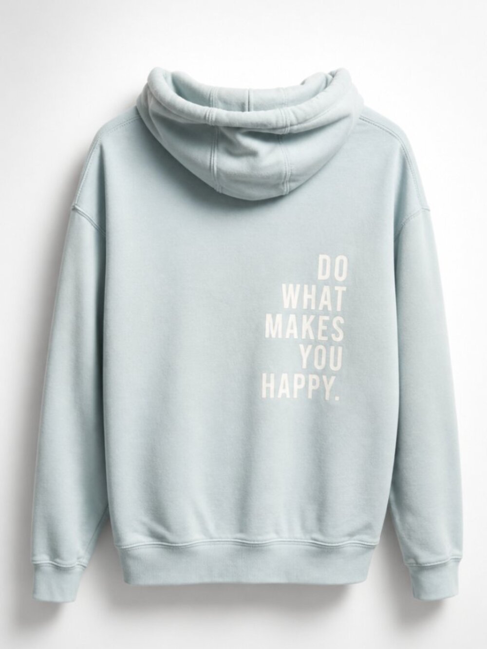 Men's Pullover Hoodie in Pale Blue - Do What Makes You Happy - XL
